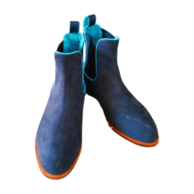 Dark Blue Velour with Blue python and Blue Elastic Band