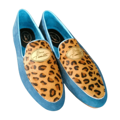 Cheetah with blue velour